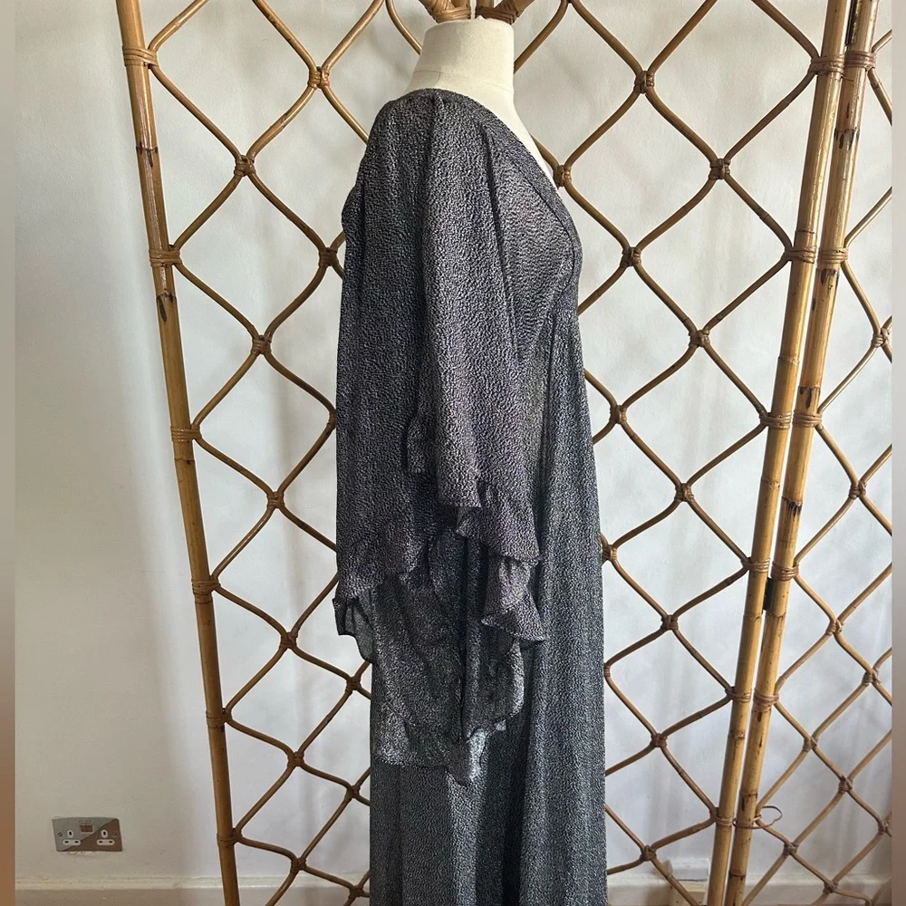 Rare Vintage 70s Lurex Angel Wing Dress - Picture 2 of 7